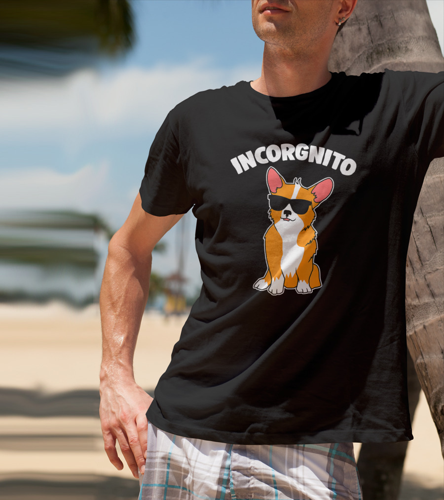 Incorgnito Funny Corgi Sunglasses Pup T-Shirt