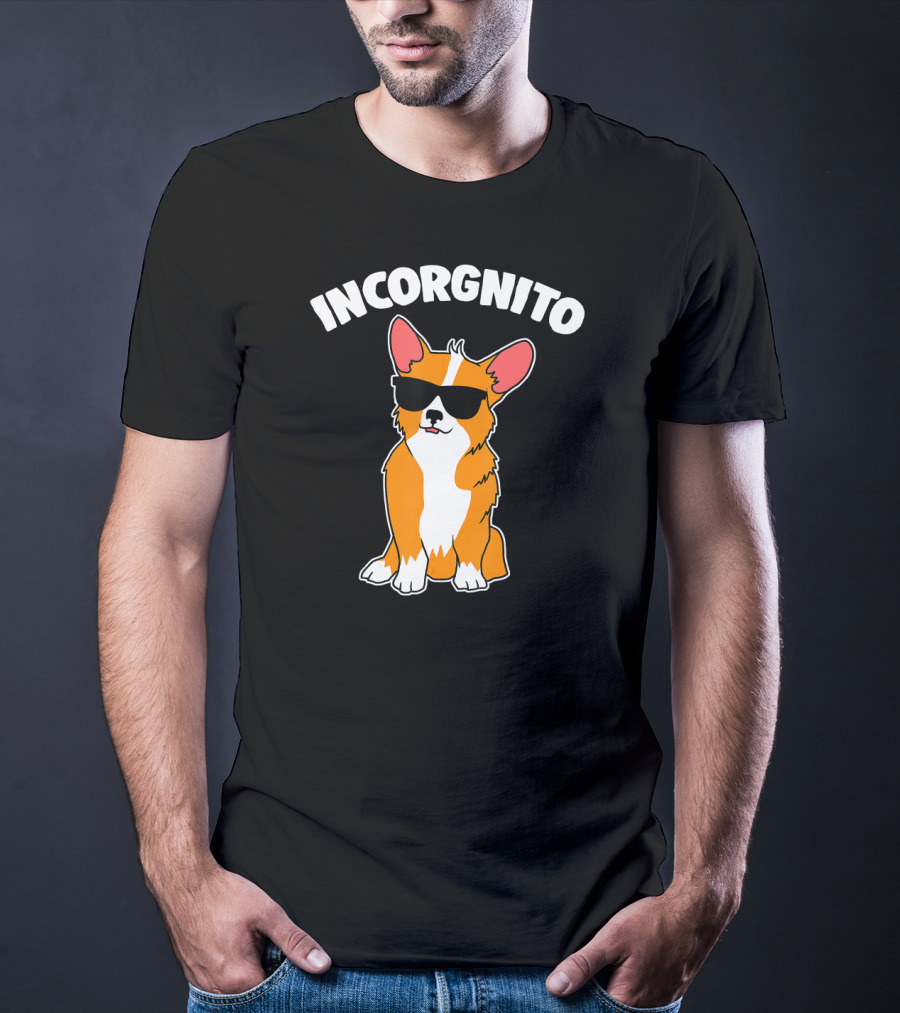 Incorgnito Funny Corgi Sunglasses Pup T-Shirt