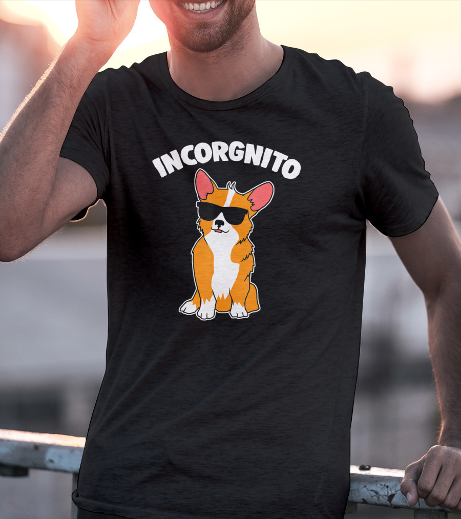 Incorgnito Funny Corgi Sunglasses Pup T-Shirt