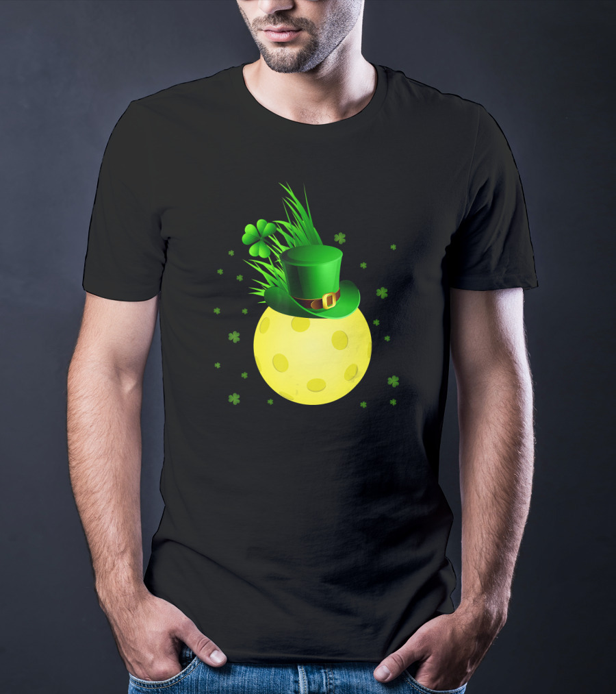 Leprechaun Pickleball Shamrock Hat Ball T-Shirt