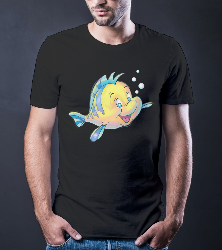 Disney The Little Mermaid Flounder And Bubbles T-Shirt