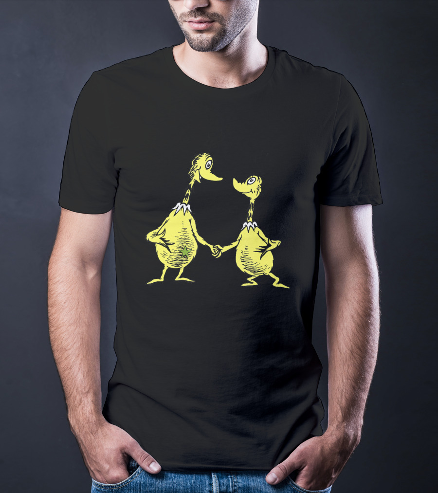 Dr. Seuss Little Sneetches Shaking Hands Iconic Yellow Characters T-Shirt
