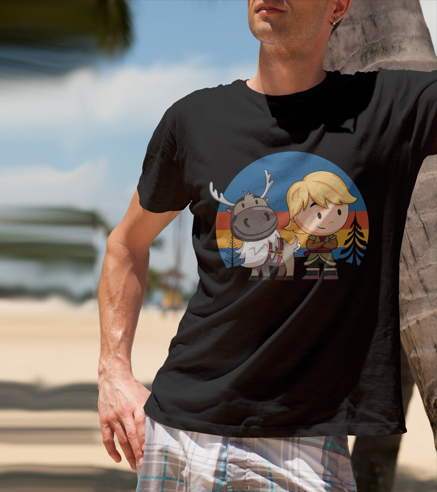 Disney Frozen 2 Sven And Kristoff Chibi Adventure Scene T-Shirt