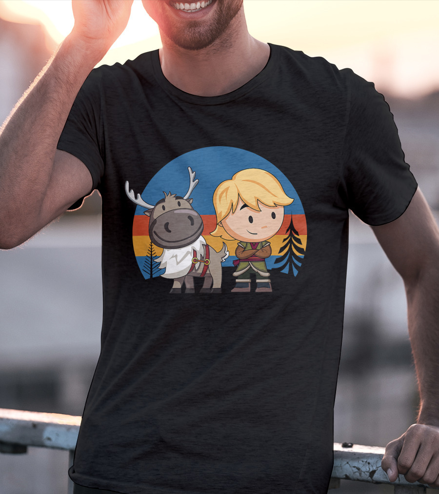 Disney Frozen 2 Sven And Kristoff Chibi Adventure Scene T-Shirt