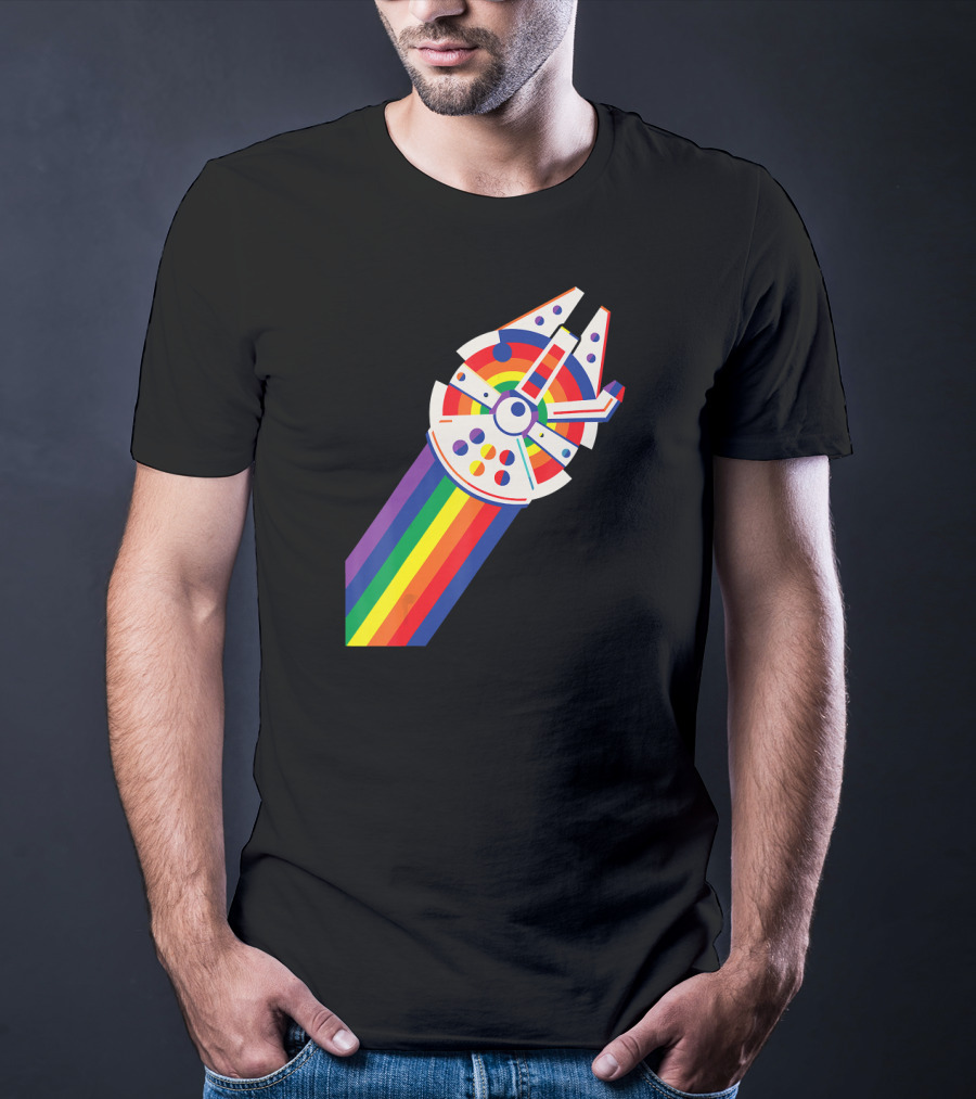 Star Wars Millennium Falcon Rainbow Pride T-Shirt