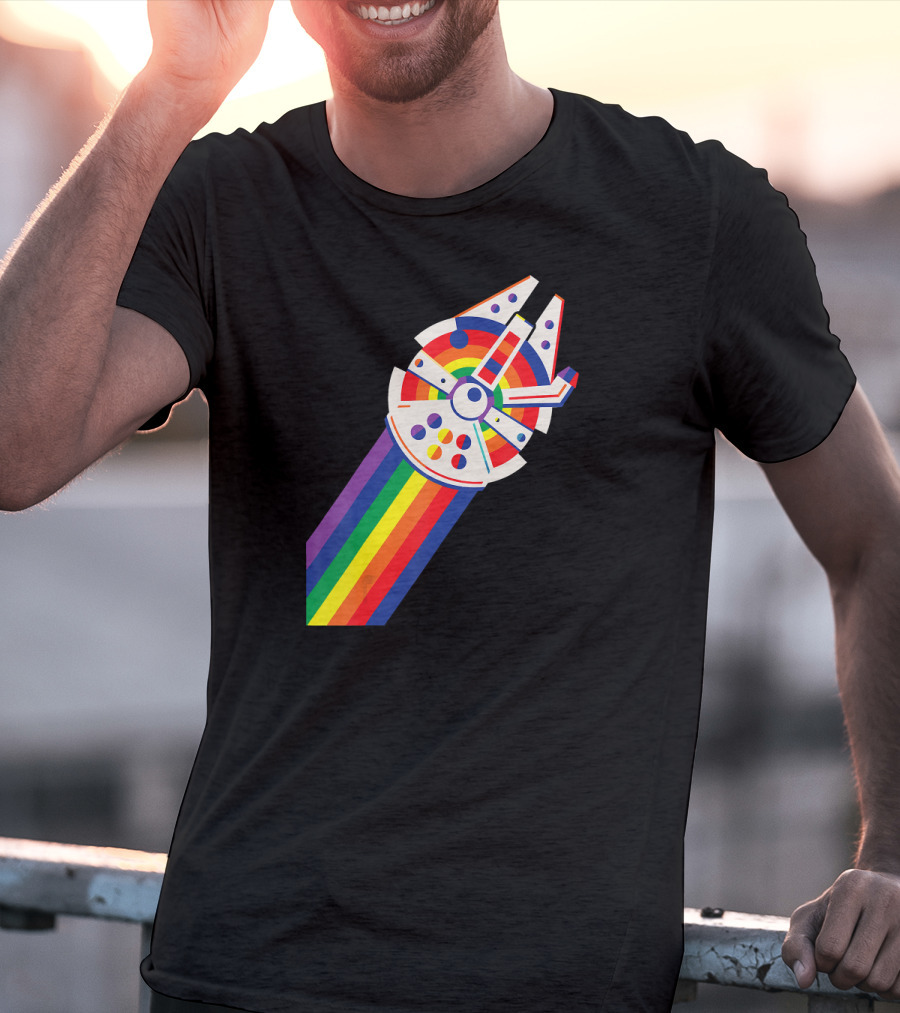 Star Wars Millennium Falcon Rainbow Pride T-Shirt