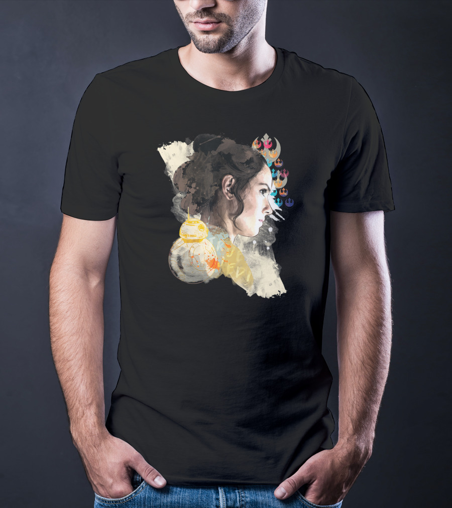 Star Wars The Rise Of Skywalker Rey BB-8 Rebel Alliance Collage T-Shirt
