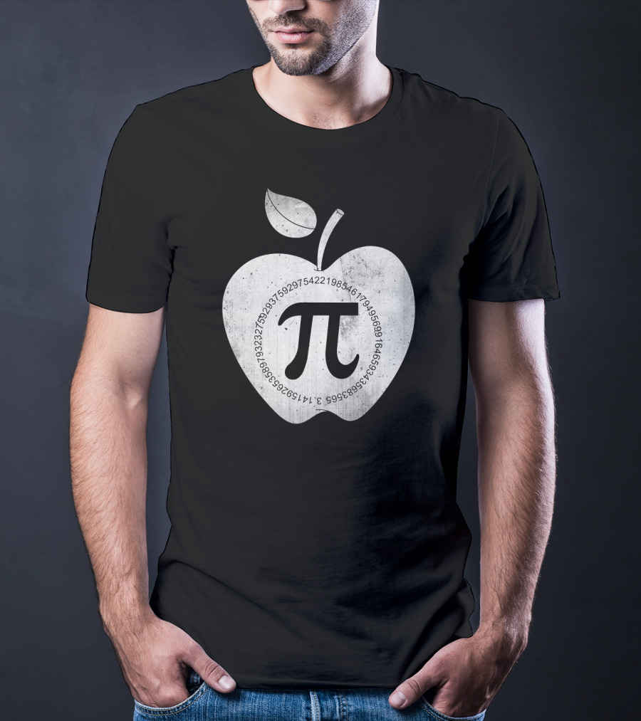 Pi Symbol Inside Apple With Pi Digits Circle T-Shirt