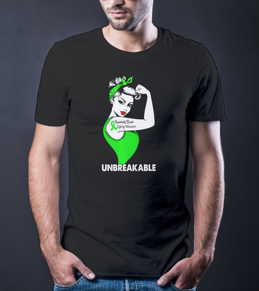 Unbreakable Traumatic Brain Injury Warrior TBI Awareness T-Shirt