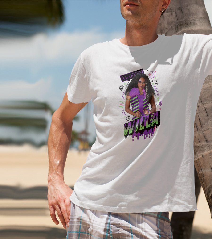 Disney Zombies 2 Willa Wolf Awooo Neon T-Shirt