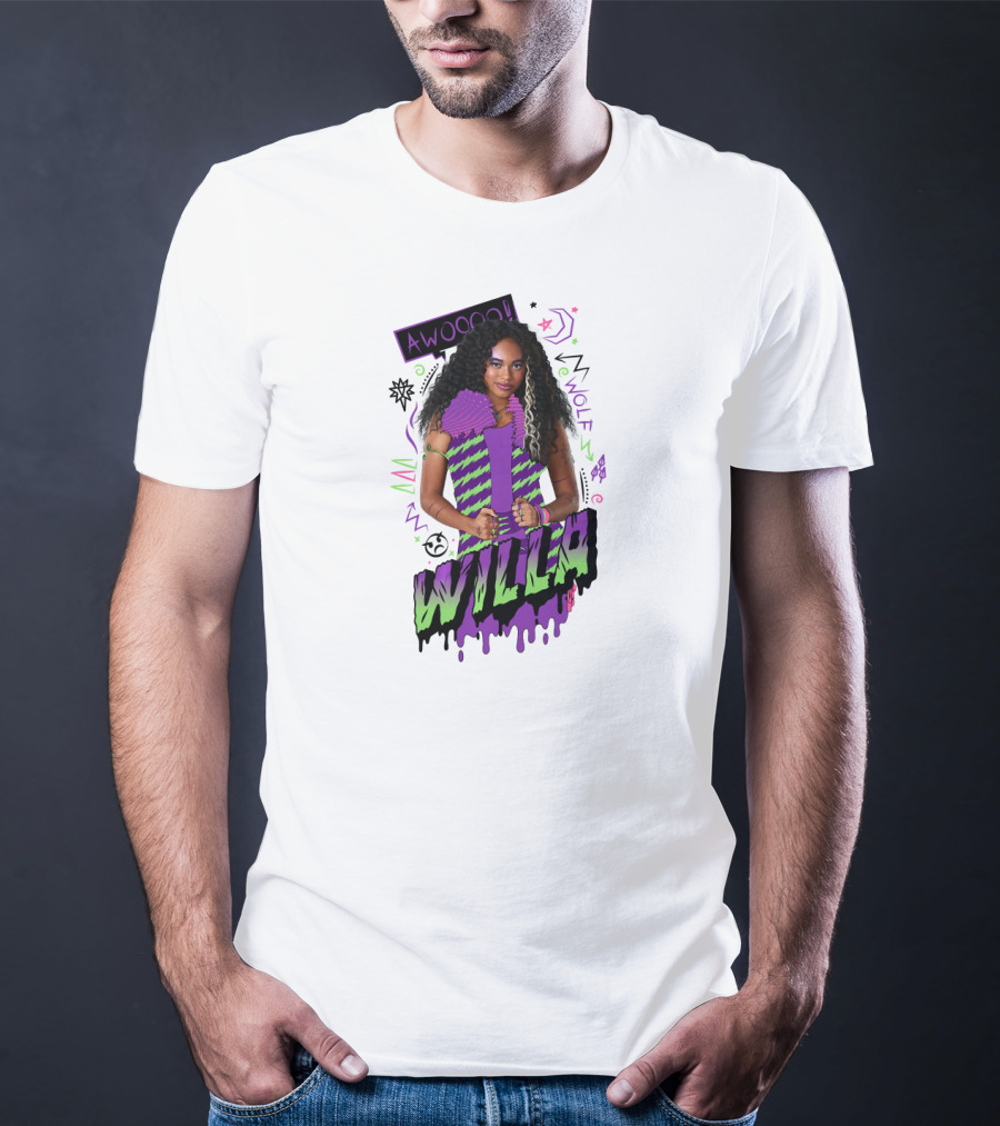 Disney Zombies 2 Willa Wolf Awooo Neon T-Shirt