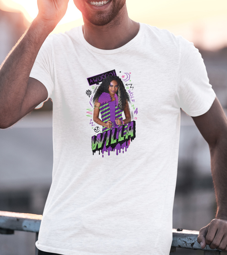 Disney Zombies 2 Willa Wolf Awooo Neon T-Shirt