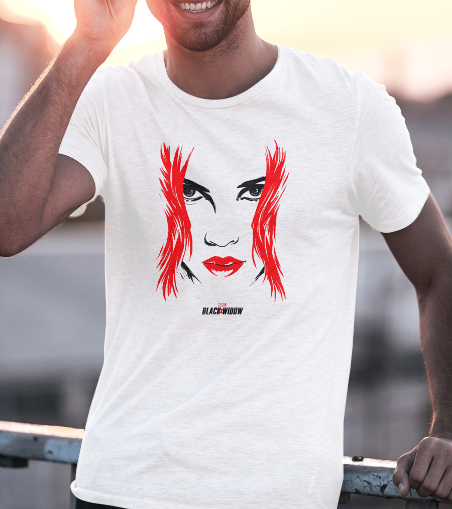 Marvel Black Widow Red Hair Face T-Shirt