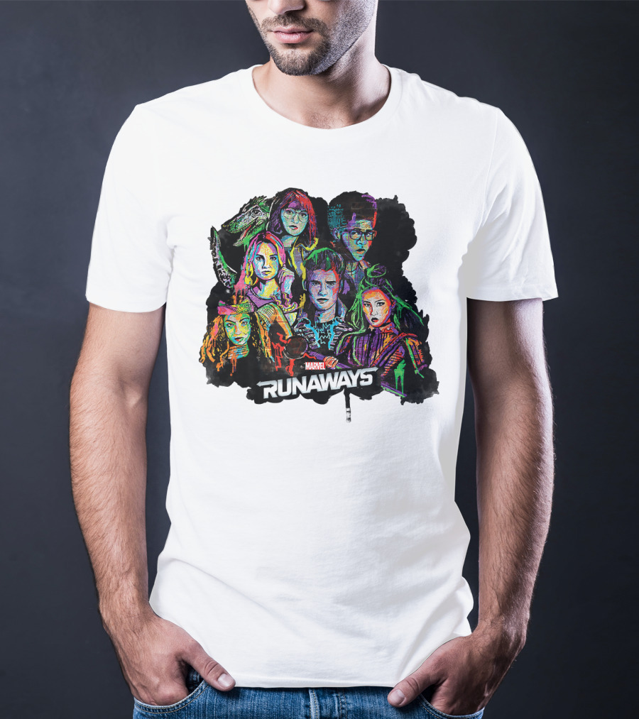 Marvel Runaways Vibrant Character Portraits Group Shot T-Shirt