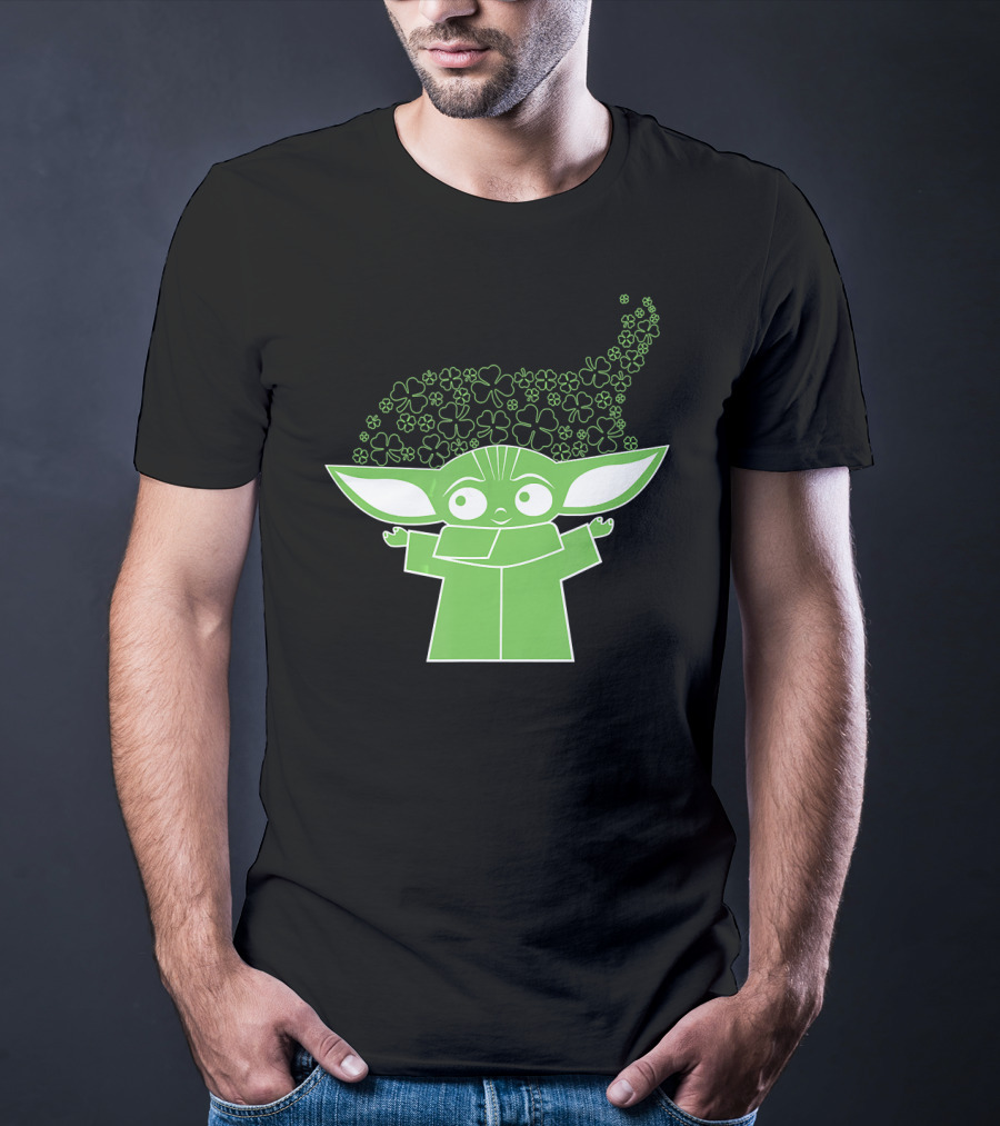 Star Wars The Mandalorian The Child Grogu Clover Charm T-Shirt