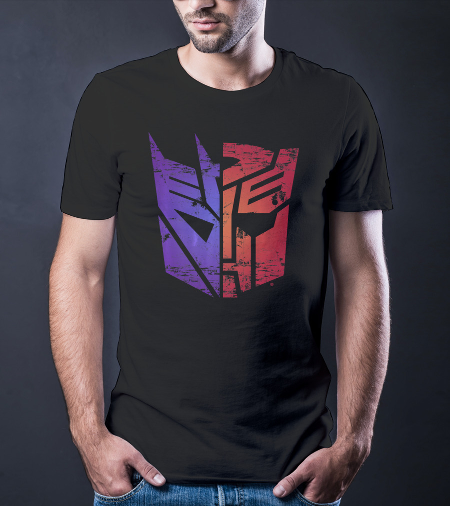 Transformers Decepticon Autobot Split Purple Red T-Shirt