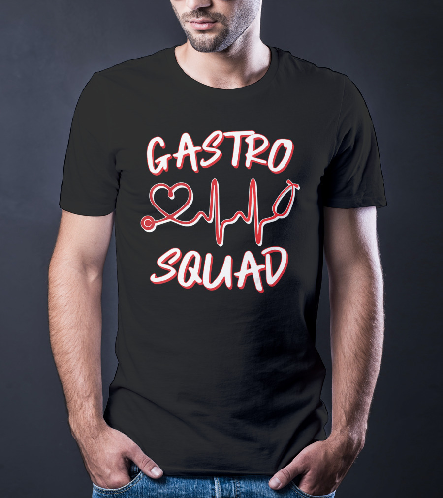 Gastro Squad Gastroenterologist Nurse Heartbeat Stethoscope T-Shirt