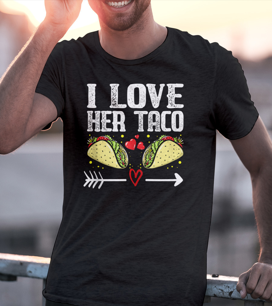 Mens Mexican Couple Cinco De Mayo I Love Her Taco T-Shirt