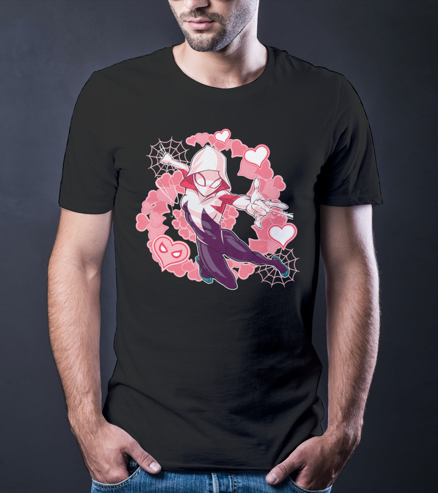 Spider Gwen Hearts Into The Spider-Verse Marvel T-Shirt