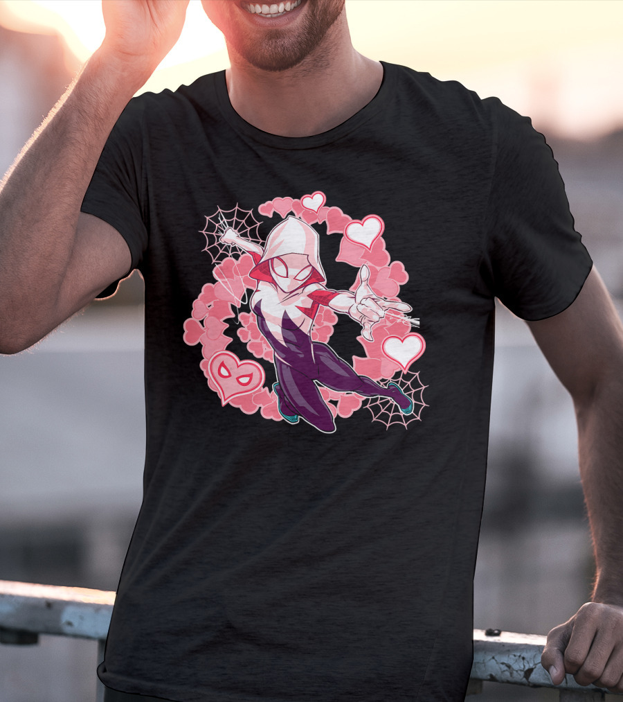Spider Gwen Hearts Into The Spider-Verse Marvel T-Shirt