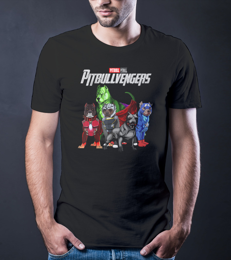 Pitbullvengers Funny Dog Pitbull Superhero T-Shirt