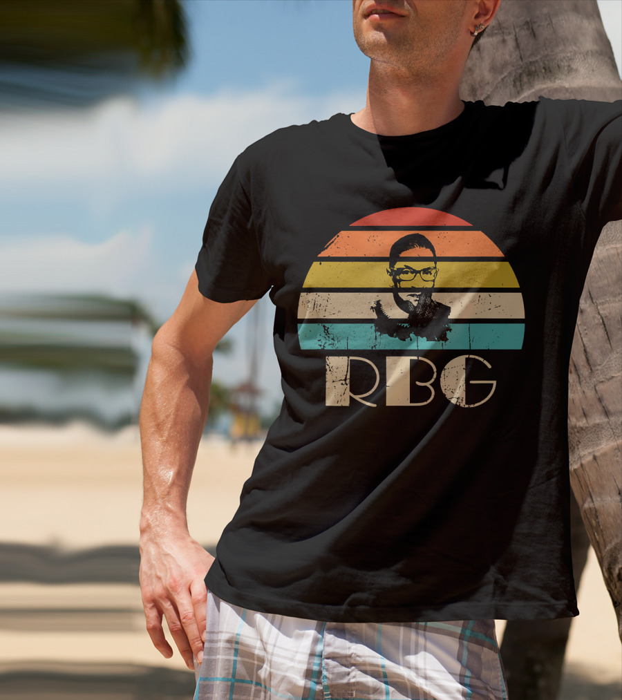 Vintage RBG Ruth Bader Ginsburg Retro Stripes T-Shirt