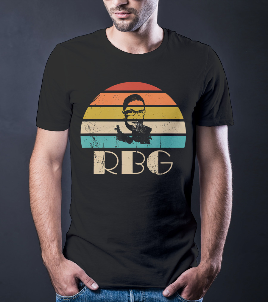 Vintage RBG Ruth Bader Ginsburg Retro Stripes T-Shirt