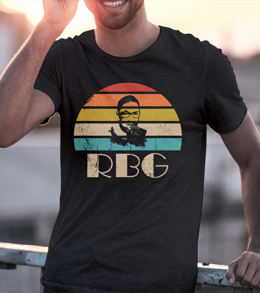 Vintage RBG Ruth Bader Ginsburg Retro Stripes T-Shirt