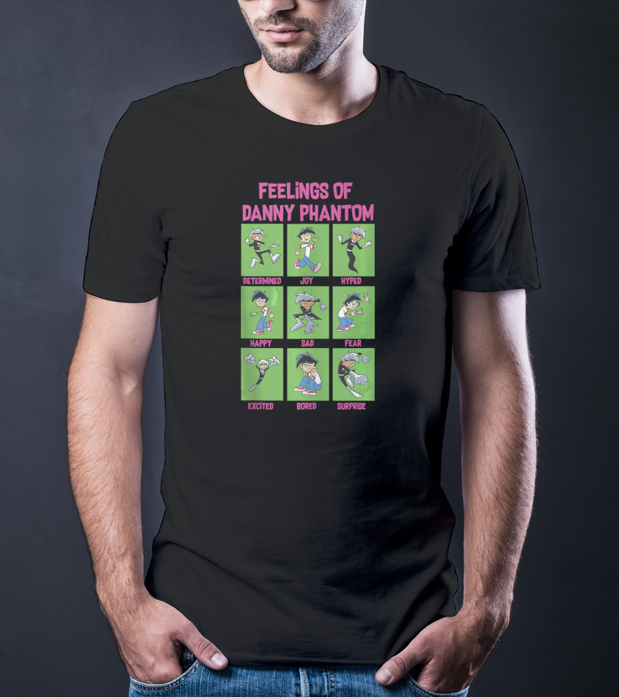 Feelings Of Danny Phantom Determined Joy Hyped Happy Sad Fear Excited Bored Surprise T-Shirt