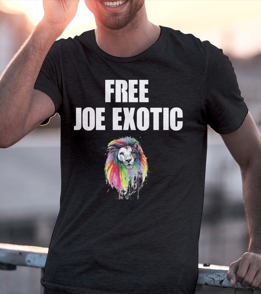 FREE JOE EXOTIC Colorful Lion Head T-Shirt