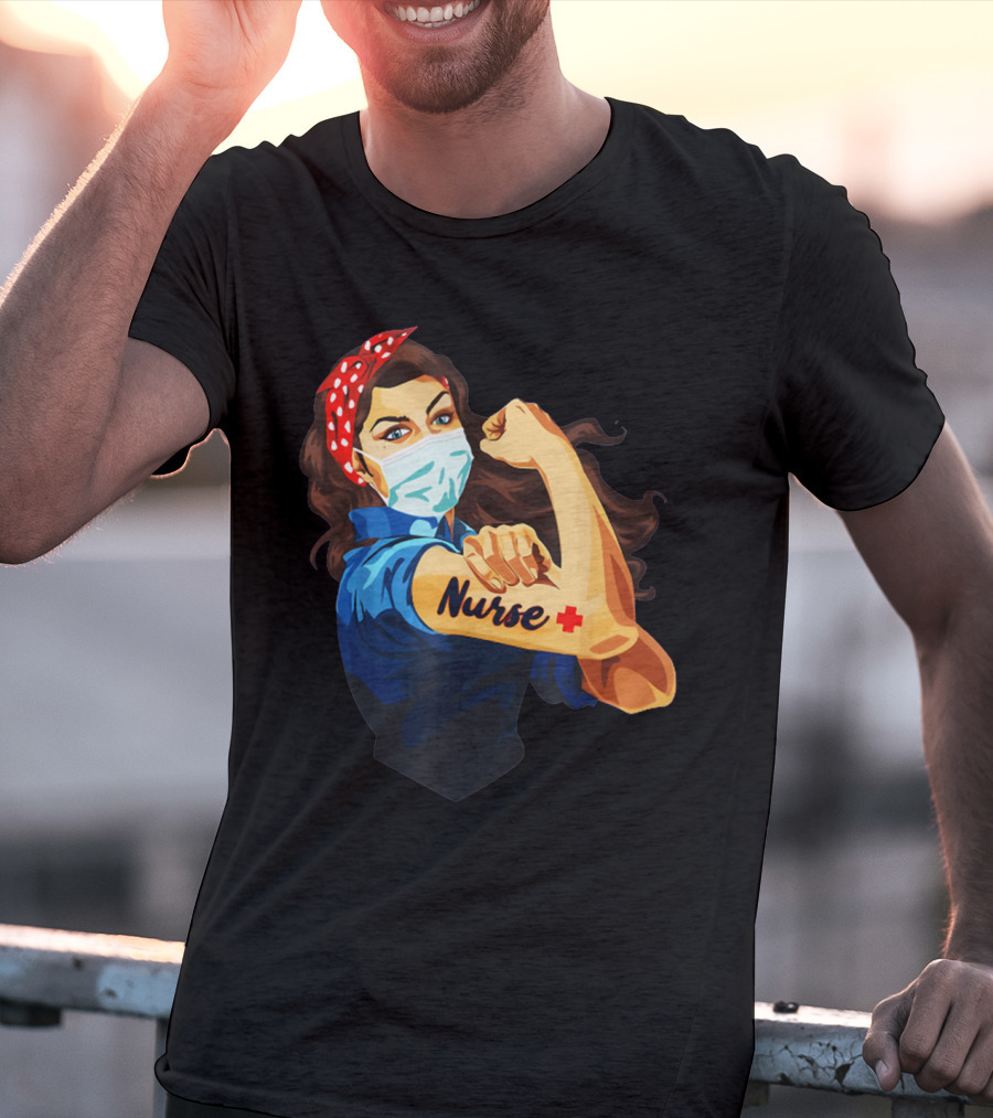 Strong Nurse Rosie Riveter Masked Heroine T-Shirt