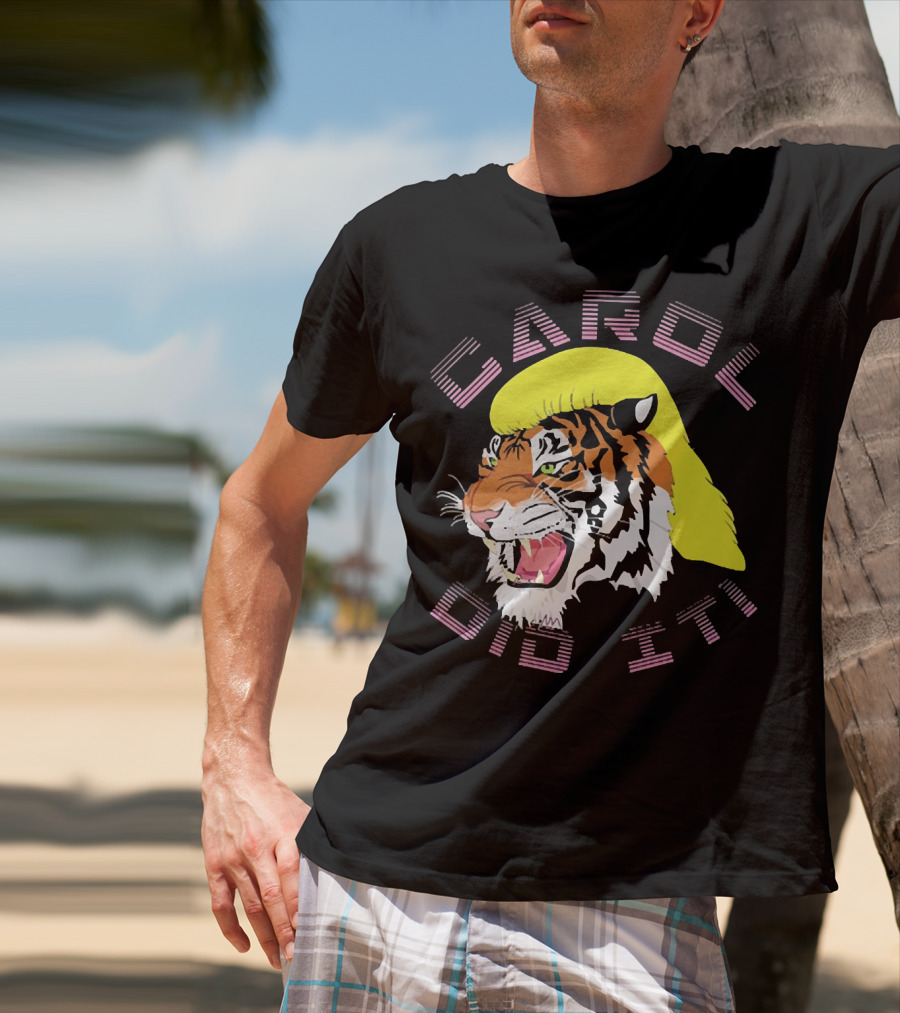 CAROL DID IT Tiger With Yellow Hair T-Shirt
