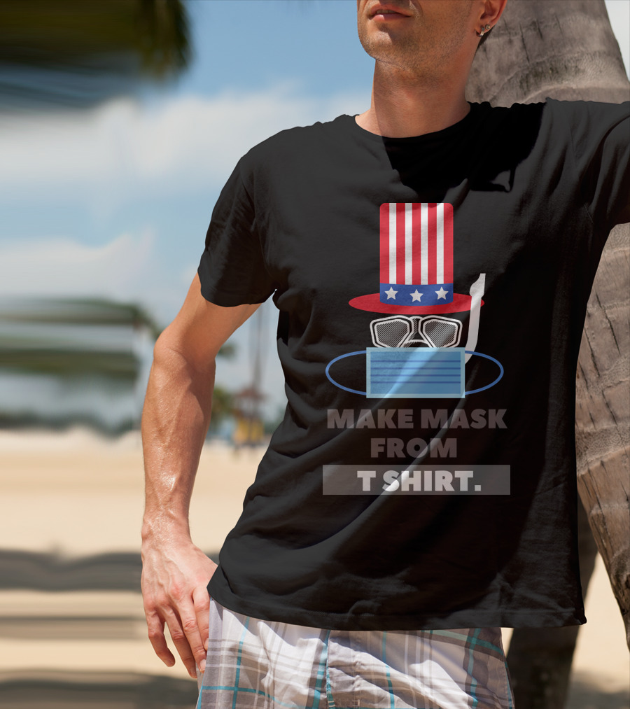 Make Mask From T Shirt USA Flag Hat Stars Stripes Mask T-Shirt
