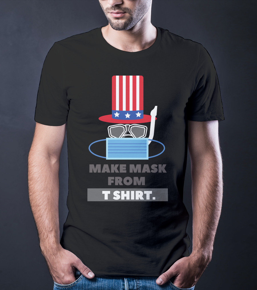 Make Mask From T Shirt USA Flag Hat Stars Stripes Mask T-Shirt