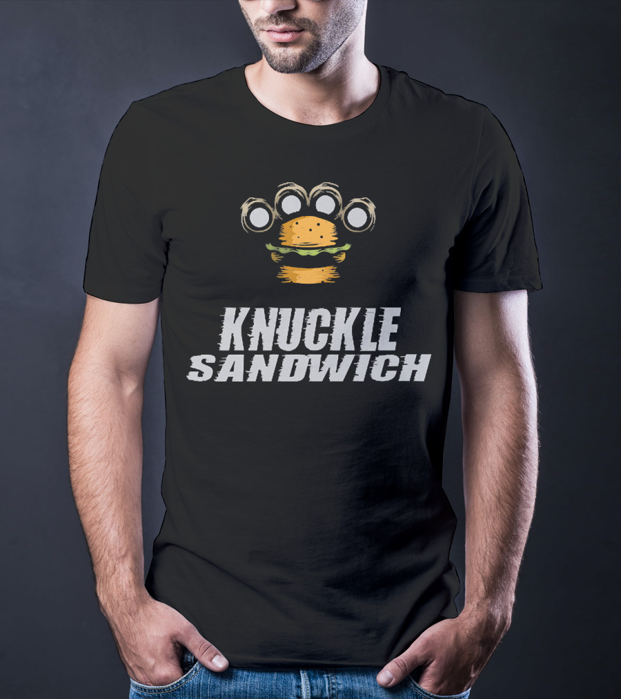 Knuckle Sandwich Burger Brass Knuckles T-Shirt