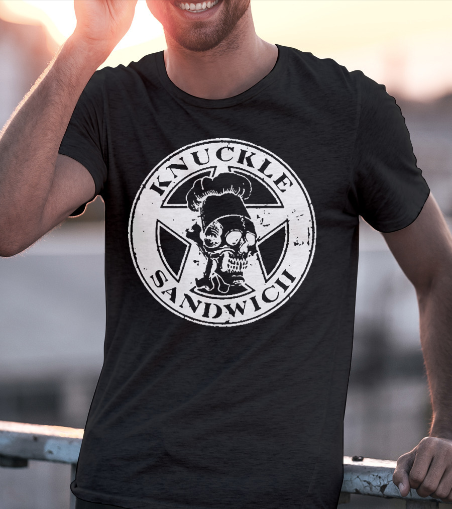 Knuckle Sandwich Skull Chef Emblem T-Shirt