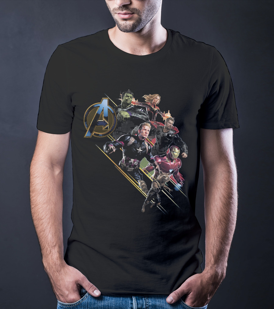 Marvel Avengers Hulk Iron Man Captain America Thor Black Widow T-Shirt