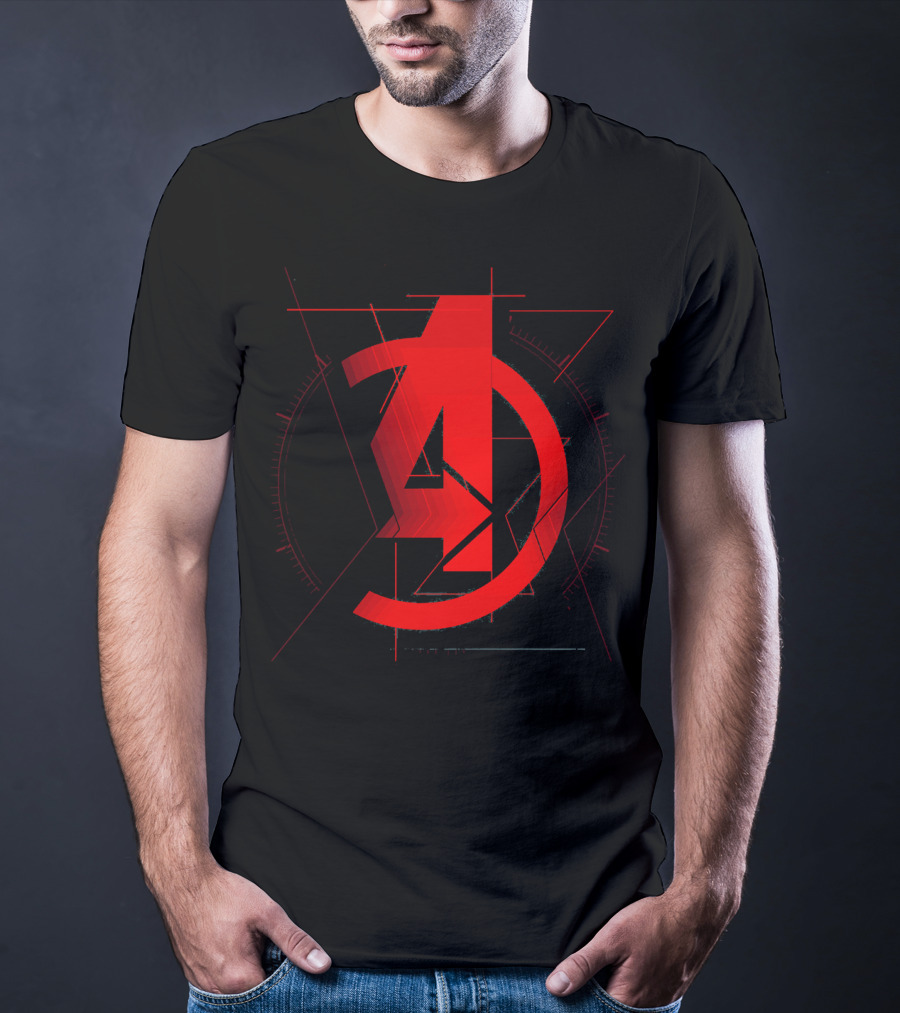 Marvel Avengers Red A And Black Widow Icon T-Shirt