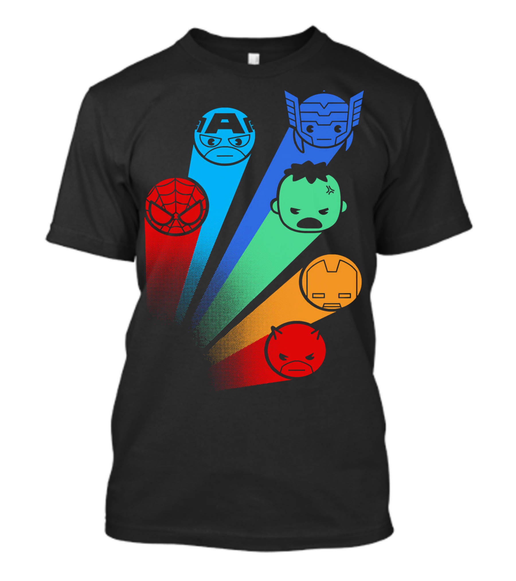 Marvel Avengers Captain America Thor Spider-Man Hulk Iron Man Daredevil Signals T-Shirt