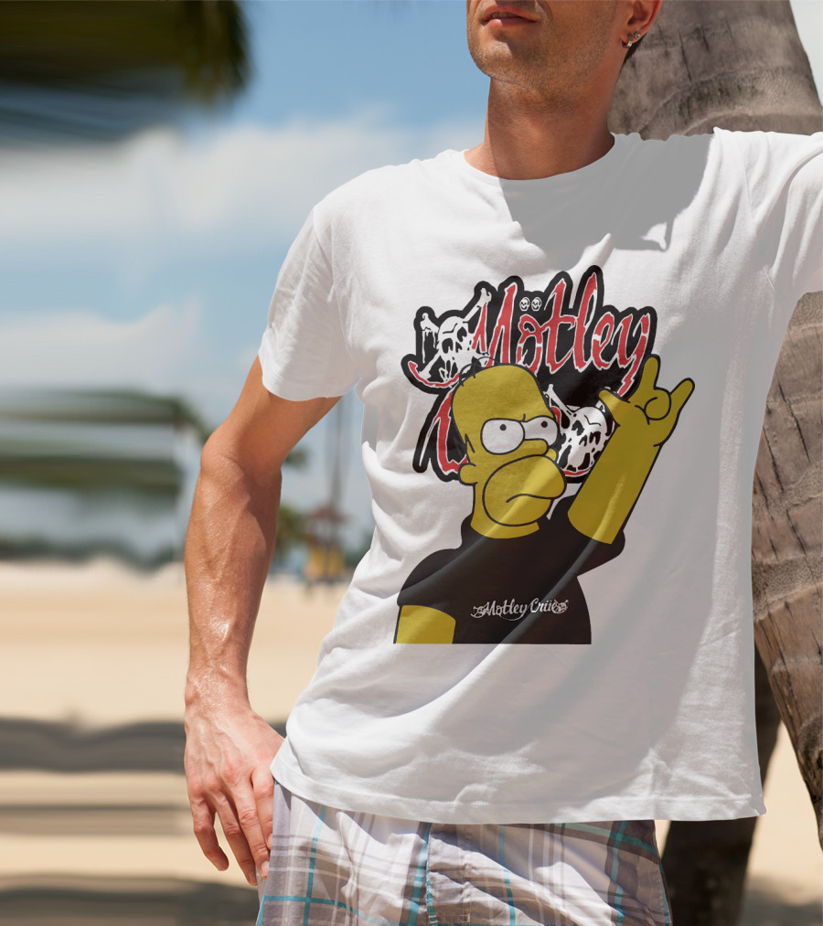 Homer Simpson Motley Crue Rock Salute T-Shirt