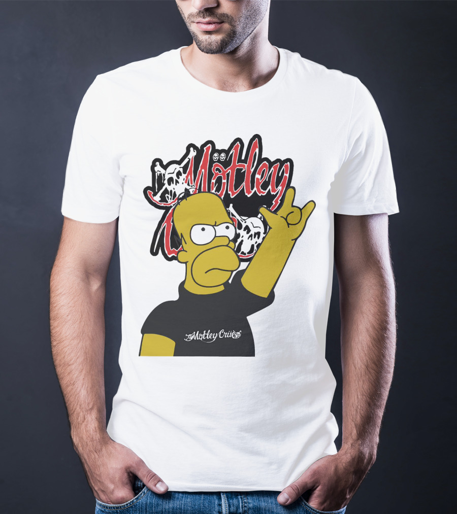 Homer Simpson Motley Crue Rock Salute T-Shirt