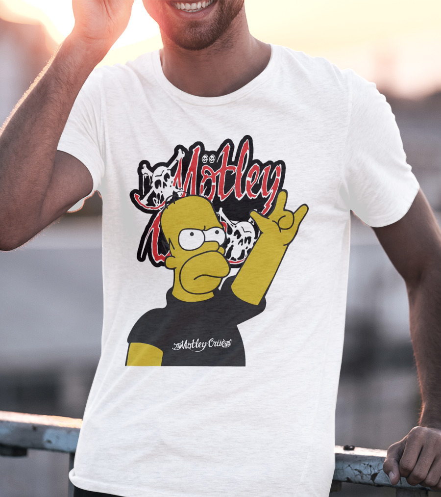Homer Simpson Motley Crue Rock Salute T-Shirt