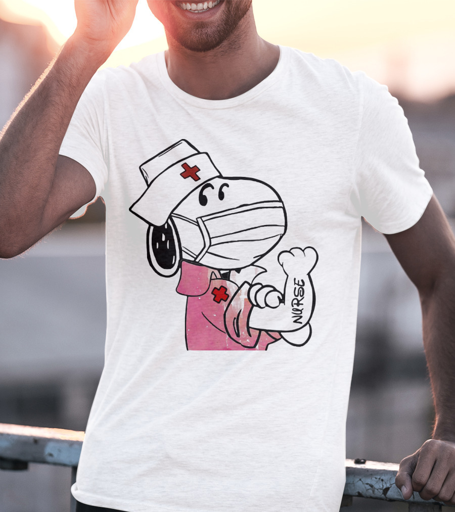 Snoopy Nurse With Arm Tattoo Showing Strength T-Shirt
