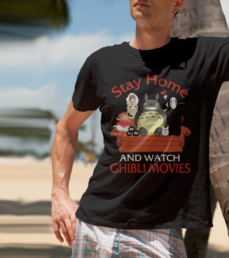 Stay Home And Watch Ghibli Movies Totoro No Face Characters Couch T-Shirt