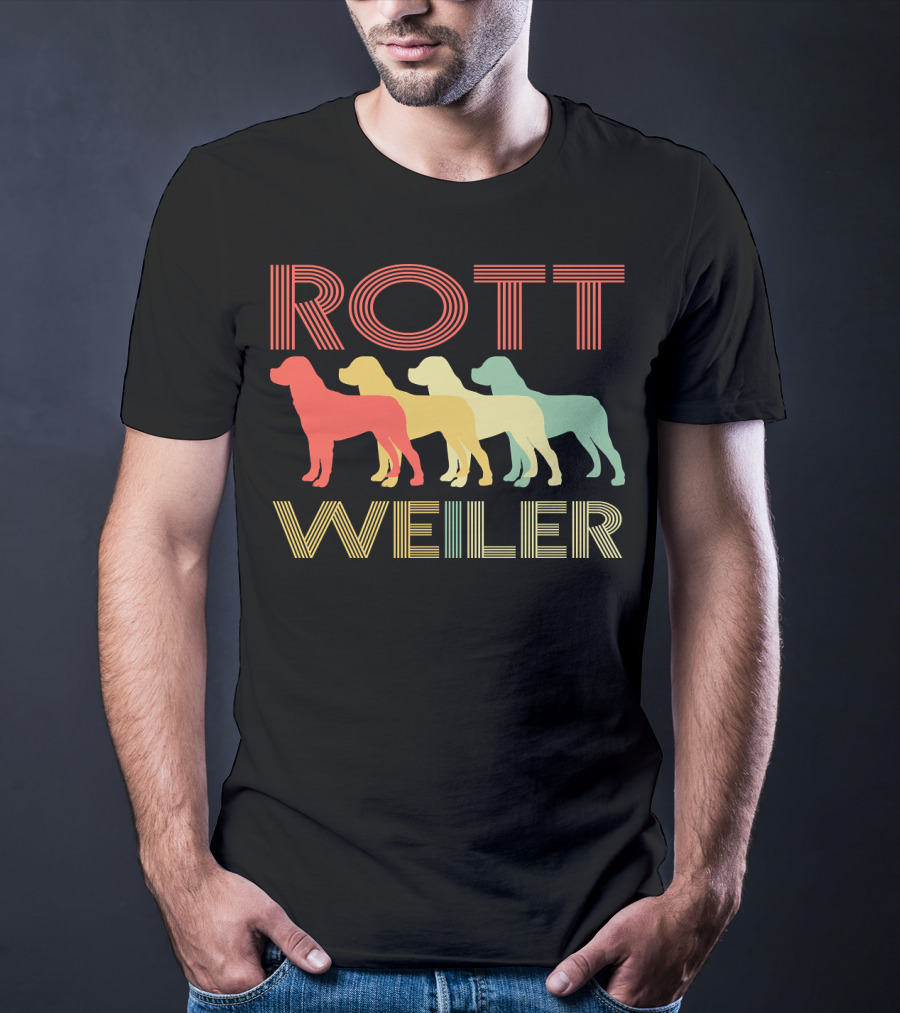 Rottweiler Dog Breed Pet Lover Rottie 157 Rainbow T-Shirt