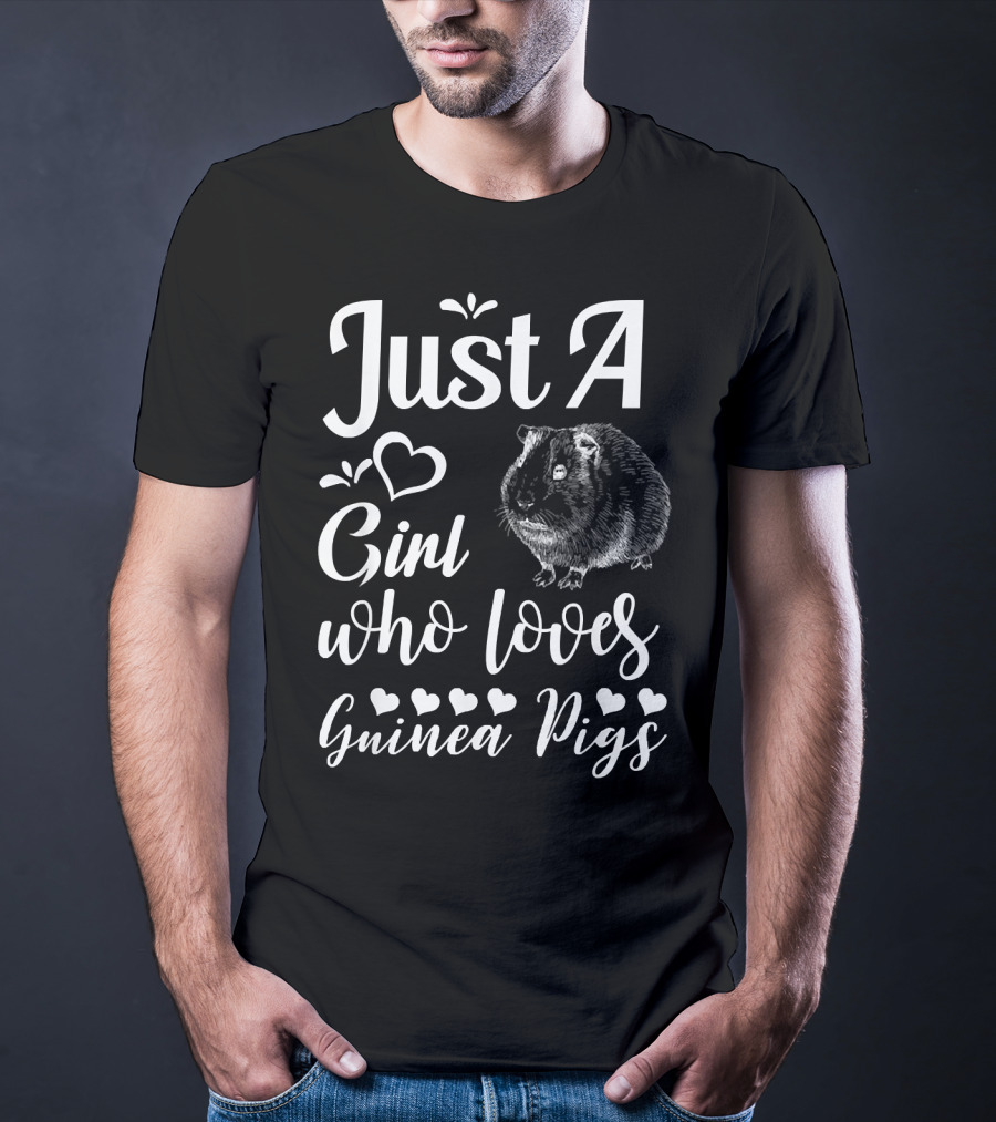 Just A Girl Who Loves Guinea Pigs Cute Guinea Pig 90s Style Girls T-Shirt