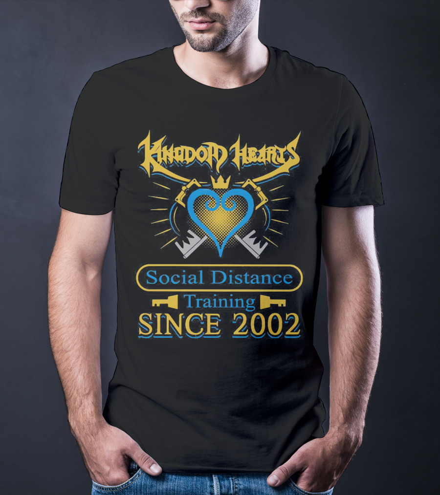 Kingdom Hearts Social Distance Training Since 2002 Keyblade Heart Crown T-Shirt