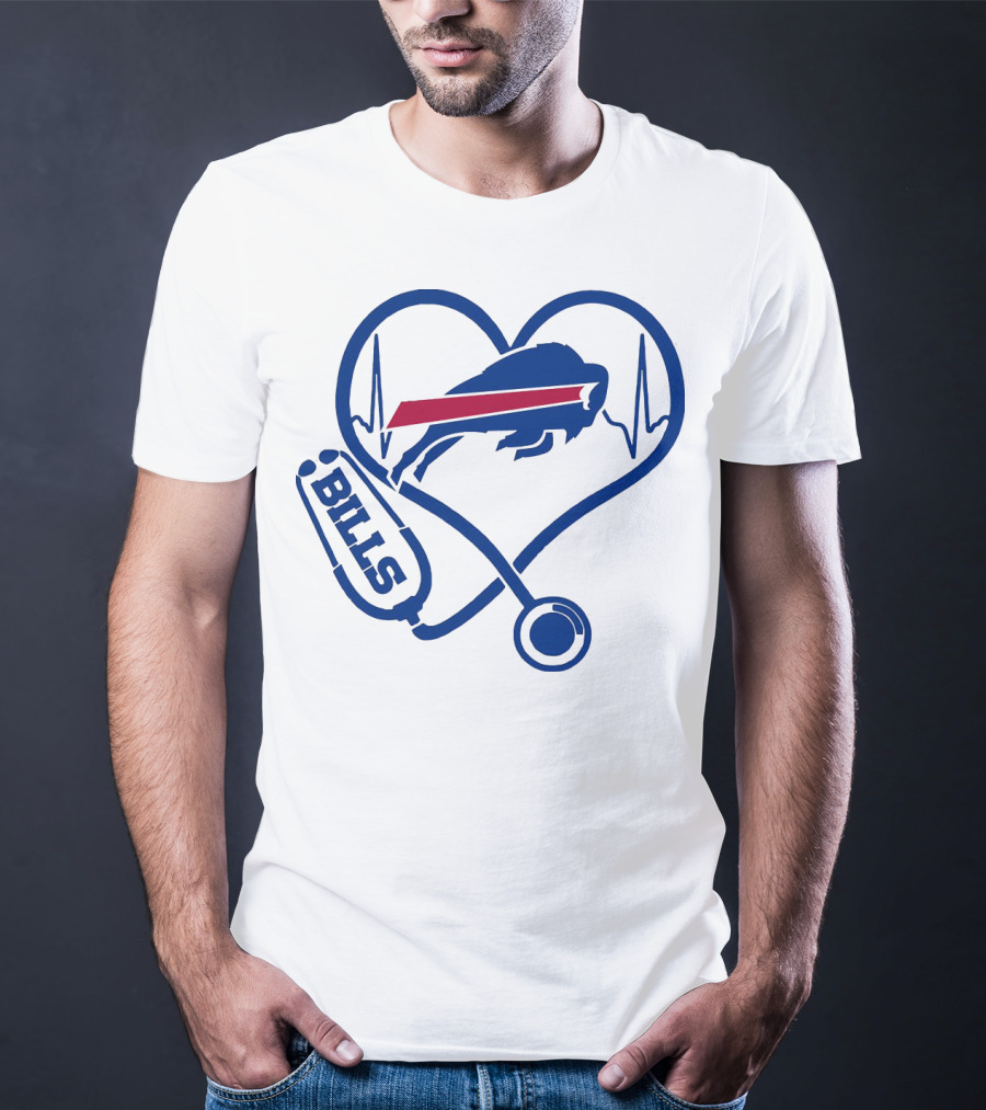 Buffalo Bills Stethoscope Heartbeat T-Shirt