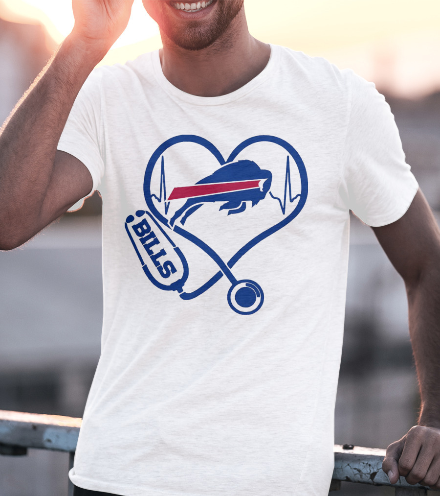 Buffalo Bills Stethoscope Heartbeat T-Shirt