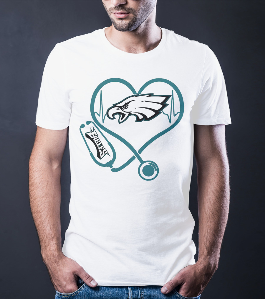 Stethoscopes Heartbeat Philadelphia Eagles T-Shirt